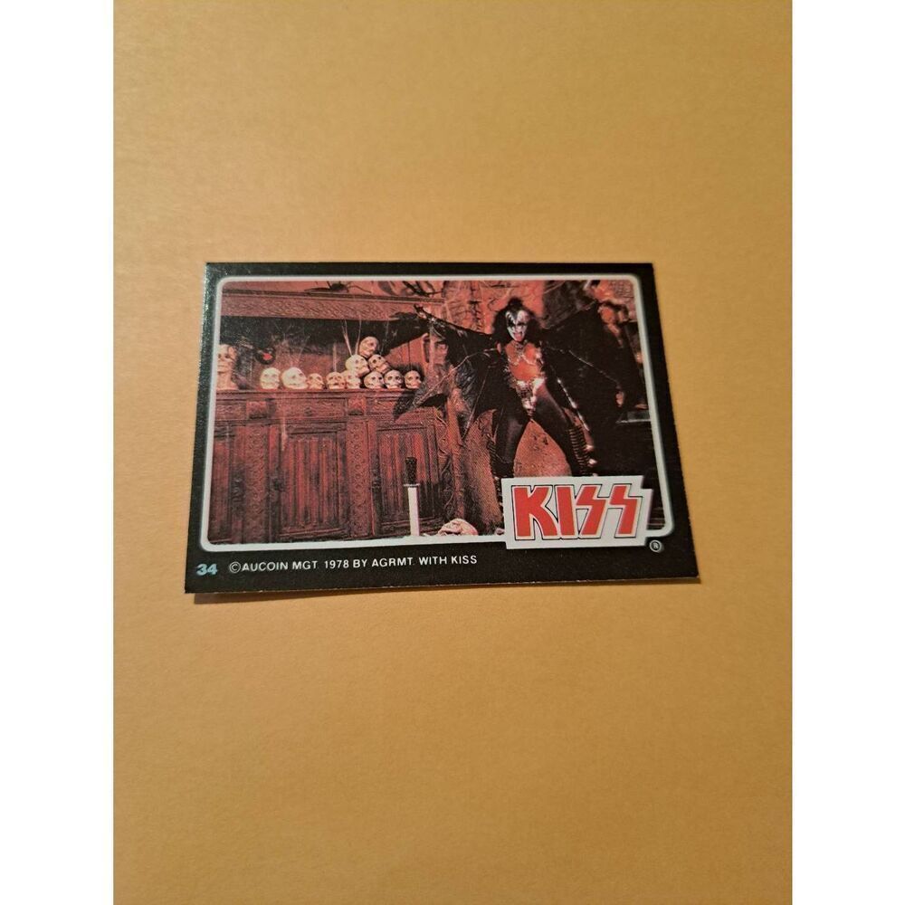 Vintage 1978 Aucoin Management AGRMT KISS Trading Card No 34 Collectible Rock
